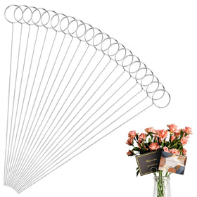 Yimerlen 13-inch heart-slot wire pick in silver for elegant place cards.
