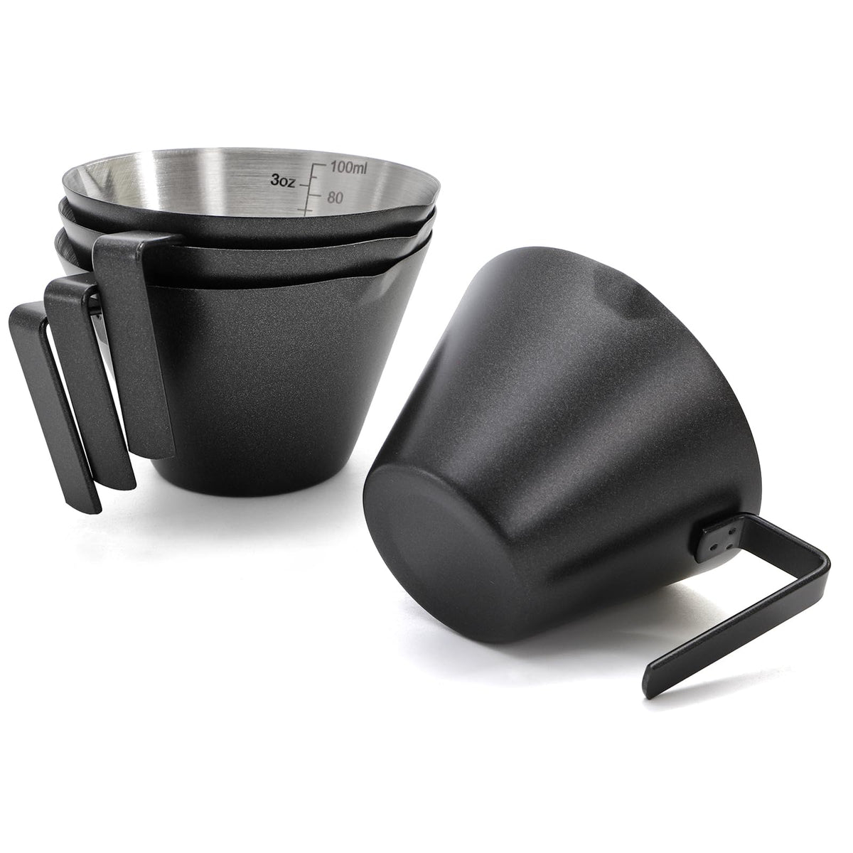 Dishwasher-safe YIMITEE espresso pouring cups for easy cleaning.