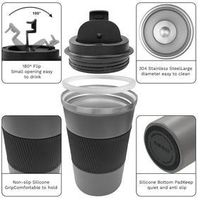 YINBAOGE double-walled vacuum insulation keeps drinks at temp longer.