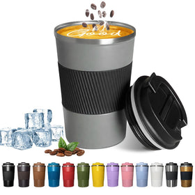 YINBAOGE insulated travel mug with spill-proof lid for mess-free transport.