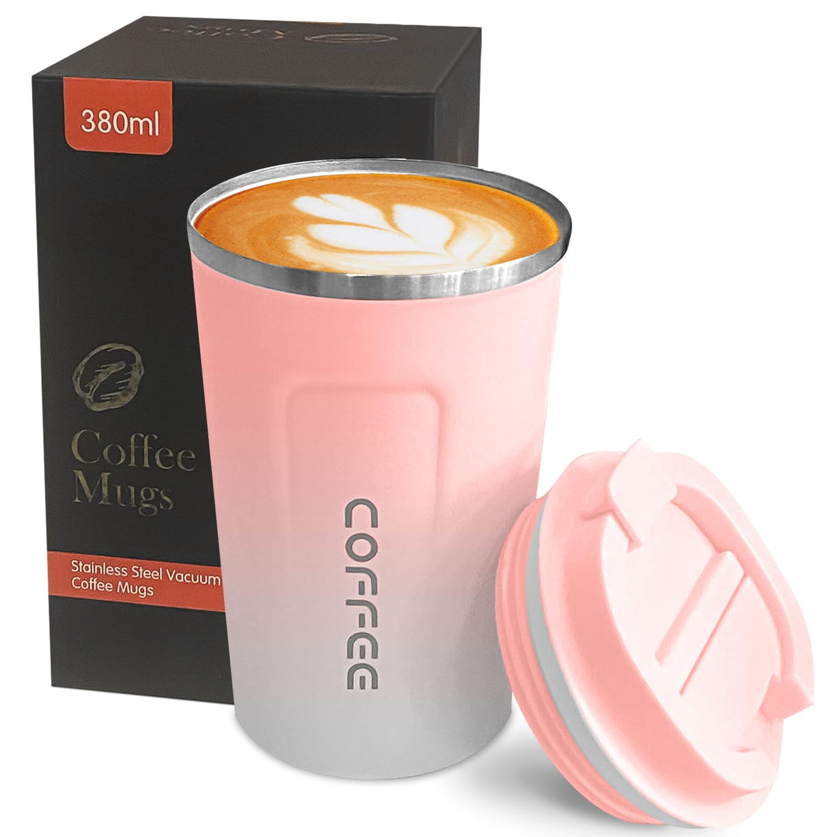 YINBAOGE insulated travel mug lid close-up showing leak-proof seal for on-the-go use