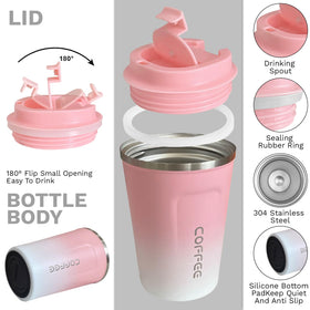 YINBAOGE spill-proof mug with screw lid demonstrates secure transport