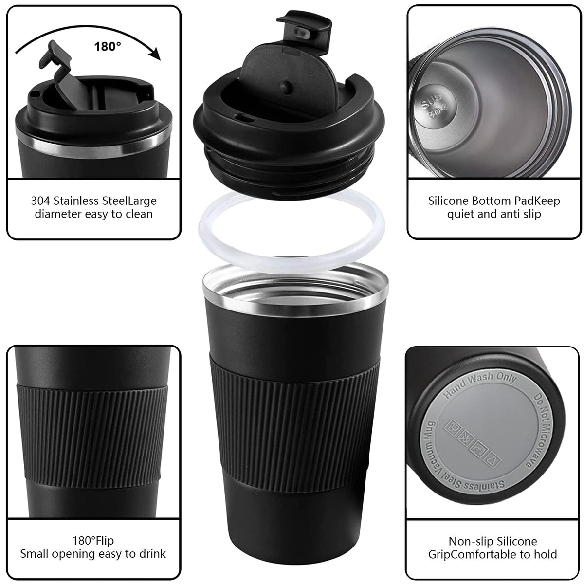YINBAOGE leak-proof lid with sealing ring prevents spills during commuting