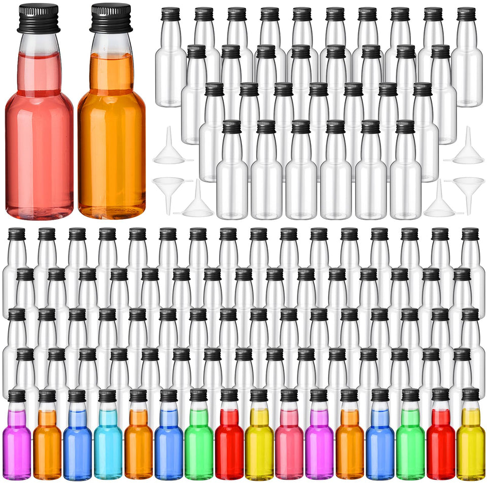 Yinder mini liquor bottle with black cap for wedding favors.