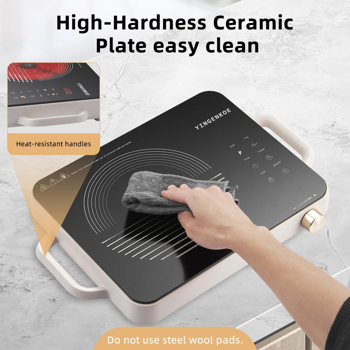 YINGENKOE dual-control system with timer for precise cooking