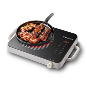 YINGENKOE electric burner 1800W with ceramic glass top for quick, even heating