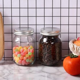 YINGERHUAN 16 oz jar keeps sugar, rice, and pasta neatly organized on pantry shelves