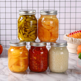 YINGERHUAN clear glass jar for kitchen and office use with elegant silver closures