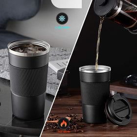 YINJOYI insulated coffee cup preserves temperature for longer sipping sessions.