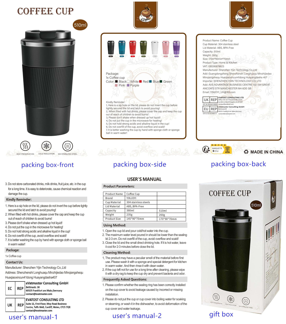 YINJOYI slim 17oz mug suited for on-the-go coffee lovers.
