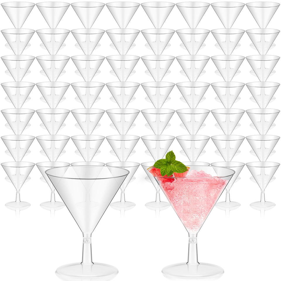 Yinkin 50pcs 2oz plastic martini glasses ready for service with clear presentation
