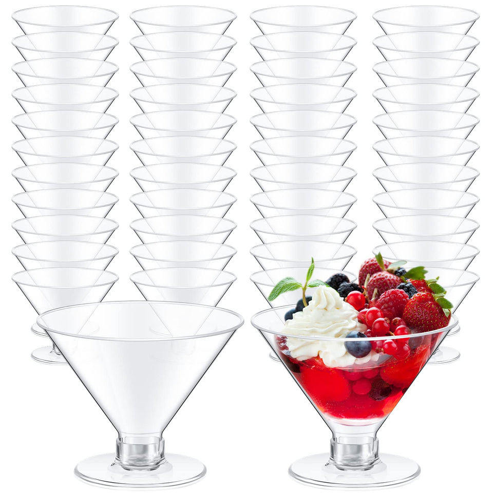 Yinkin 50pcs 5oz disposable martini glasses for elegant parties