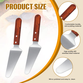 Yinkin cake-server spatula with wood handle for versatile cake and pizza serving.
