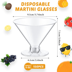 Yinkin clear plastic martini glasses for outdoor events