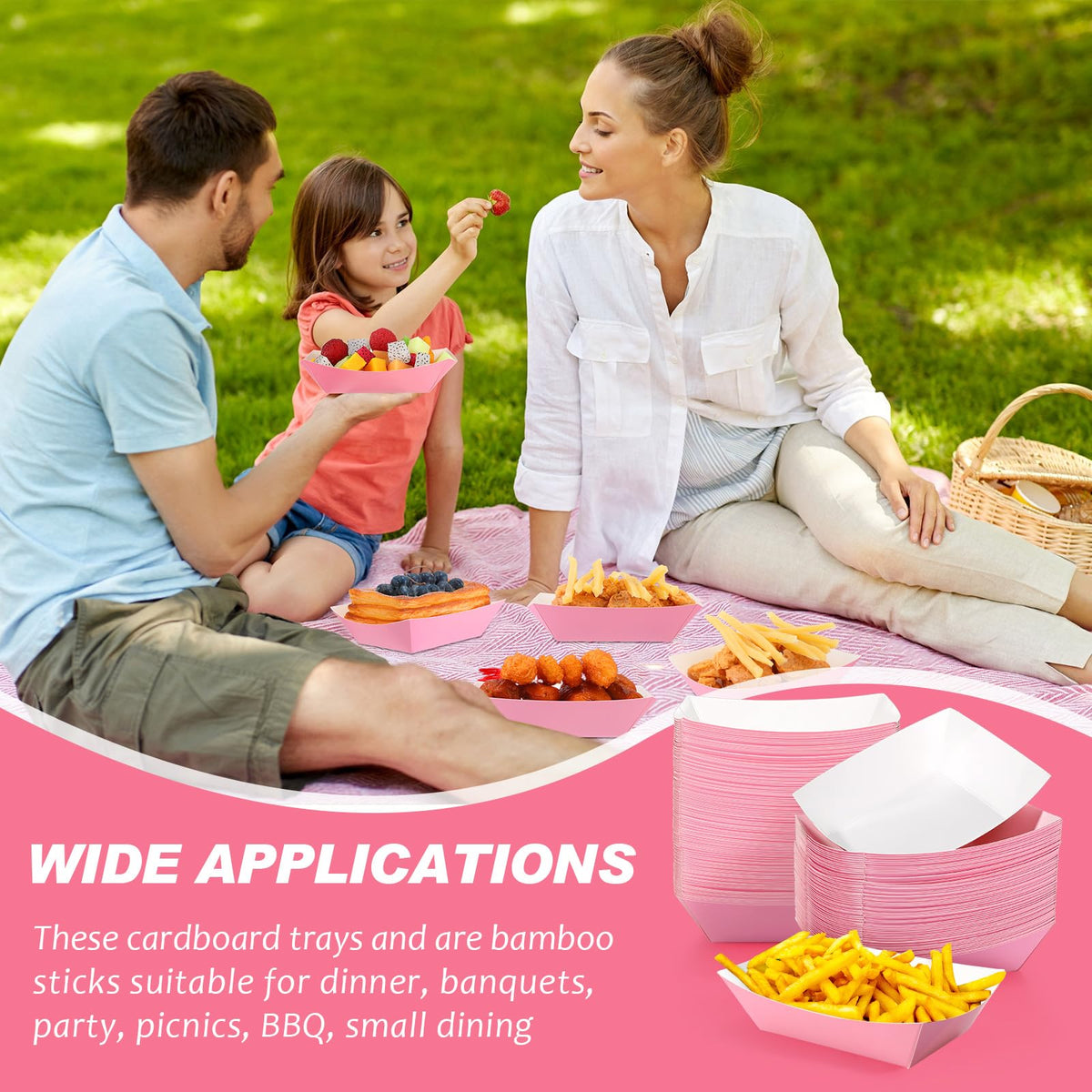 Yinkin sturdy cardboard trays keep foods mess-free at events
