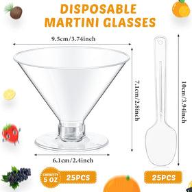 Yinkin clear plastic martini glasses for stylish appetizers.