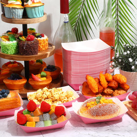 Yinkin pink party trays ideal for concessions and weddings