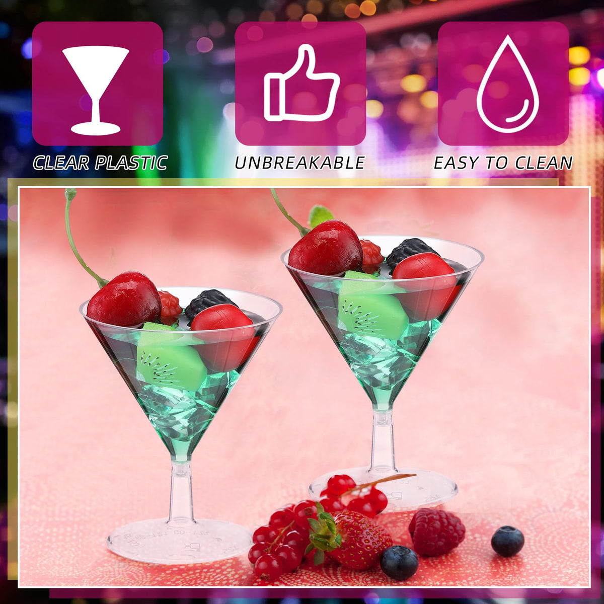 Yinkin wedding party plastic cocktail glasses for elegant display