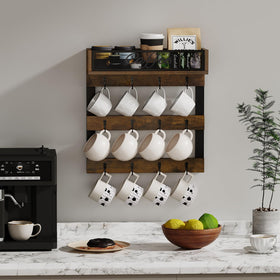 YINMIT coffee mug holder top shelf space for beans or tea leaves