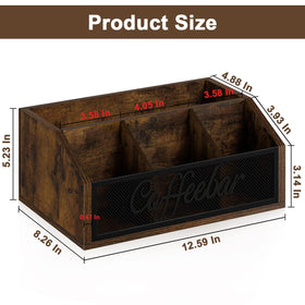 YINMIT coffee station organizer back compartment holds cups at a glance