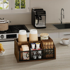 YINMIT coffee station organizer with cups and syrups ready at hand