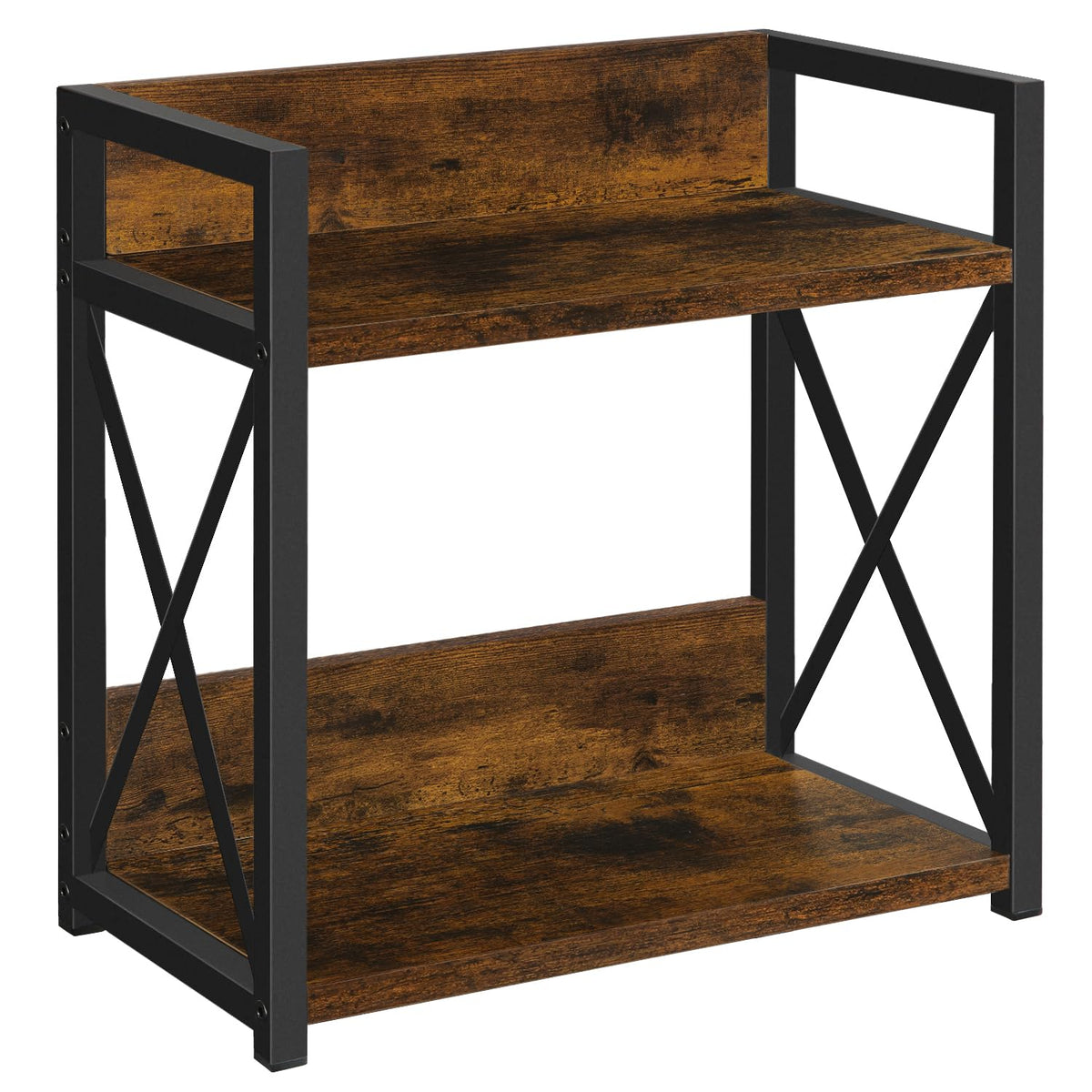 YINMIT countertop shelf organizer two-tier keeps mugs and syrups neatly arranged on the counter.