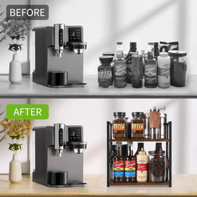 YINMIT cream and syrup storage on the lower tier for quick beverage toppings.