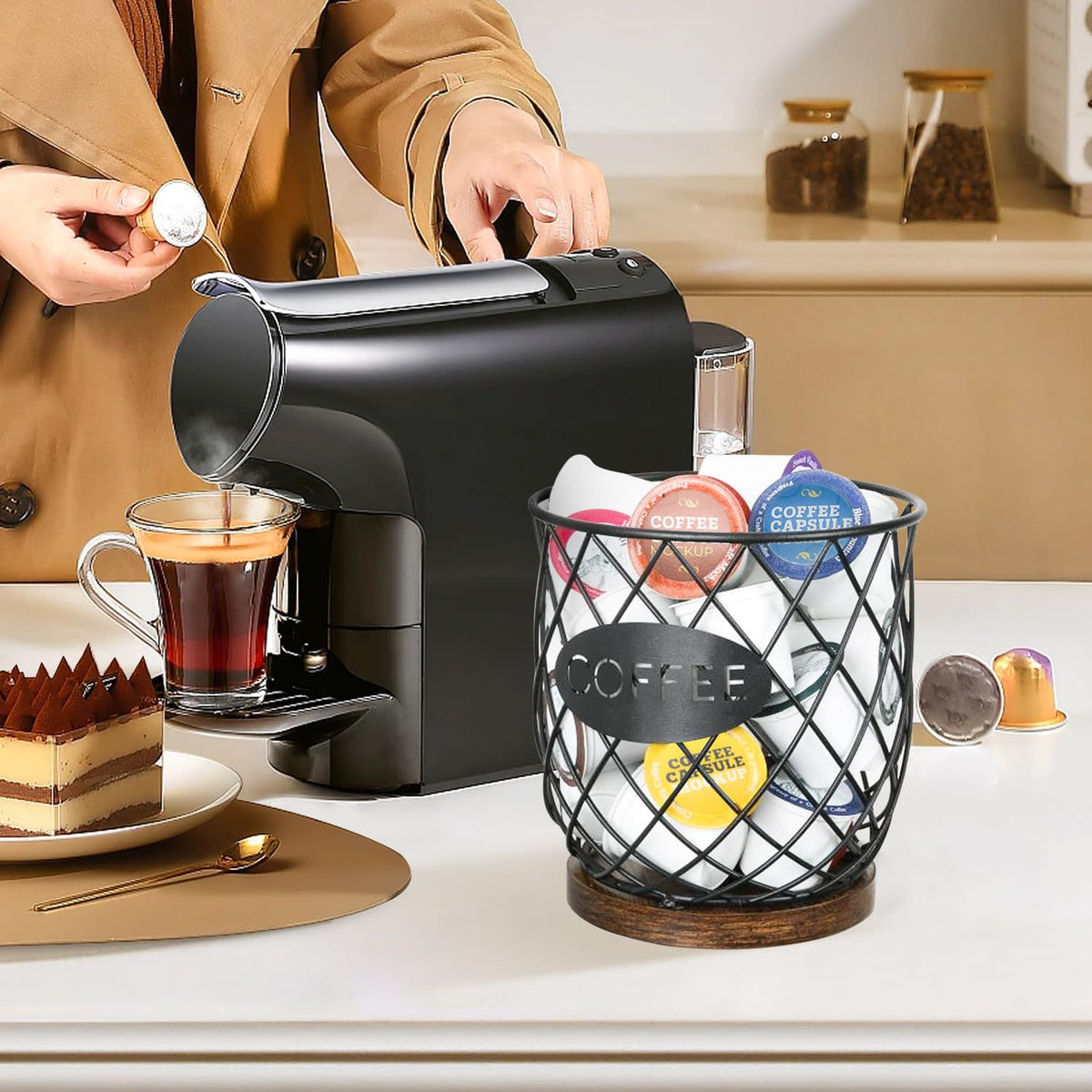 YINMIT K Cup Holder features sturdy wire for durable daily use.
