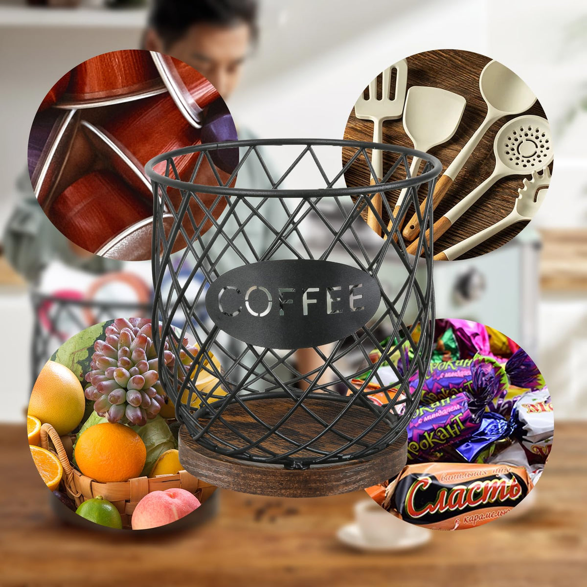 YINMIT K Cup Holder doubles as snack or desk organizer.