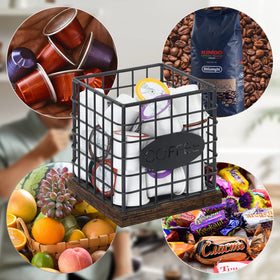 YINMIT K Cup Holder Organizer kitchen counter setup keeps pods in reach.