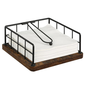 YINMIT napkin holder on table with weighted arm for steady napkin removal