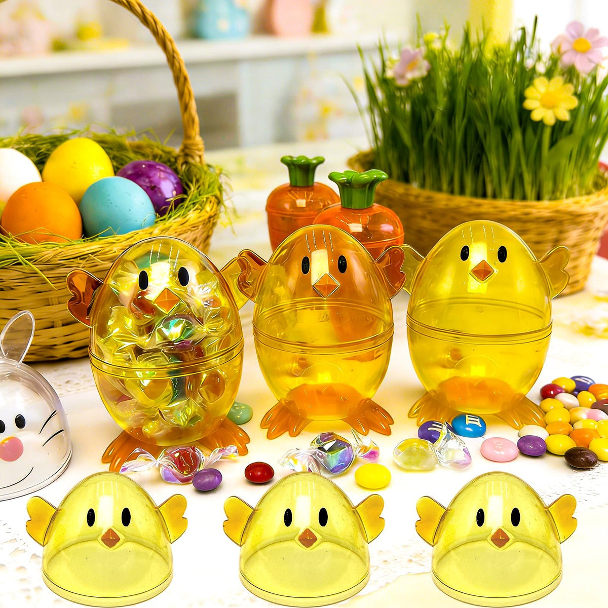 YinNorth easy-fill and secure-close containers streamline Easter treat gifting.