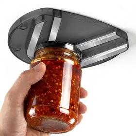 YIORTWO under-cabinet jar opener shown for easy one-handed use