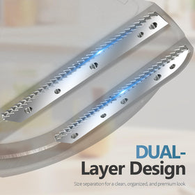 Adhesive and screws secure YIORTWO mount in kitchen