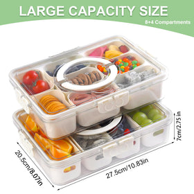 Yipaga 12-compartment snackle box keeps snacks neatly separated and visible.