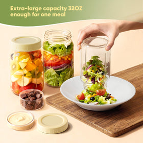 Yirilan salad jar shows layered greens and grains for prep