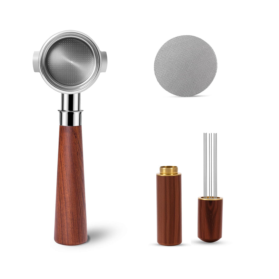 YITIHOME 51mm bottomless portafilter with two ears for consistent extractions.