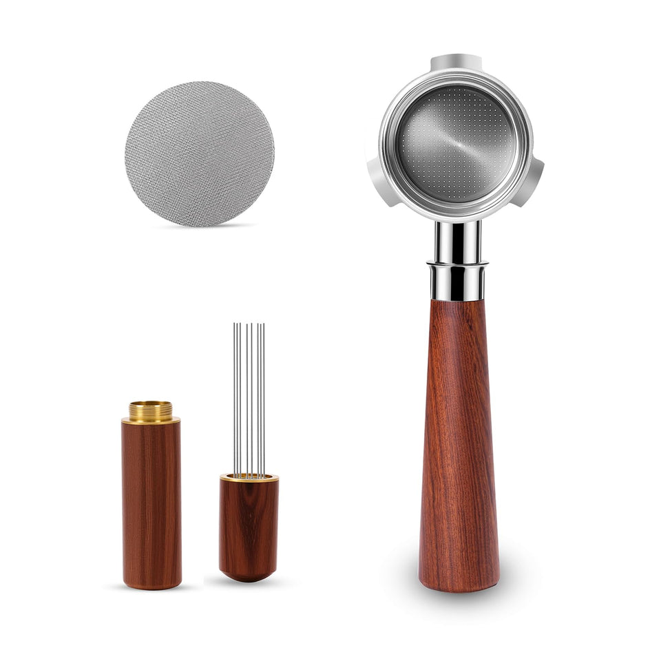 YITIHOME 54mm bottomless portafilter for real-time extraction viewing.