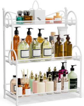 YIUKEA folding countertop organizer in bathroom displaying a clean, organized surface