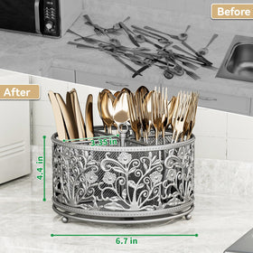 Yiukea multipurpose tabletop caddy can also hold pens or makeup brushes.