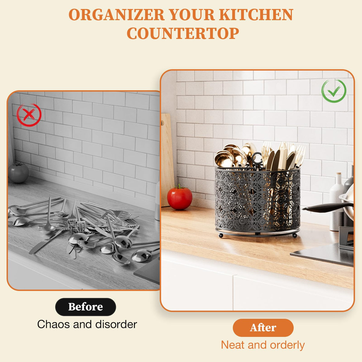 YIUKEA versatile organizer suitable for kitchen, office, or party setup.