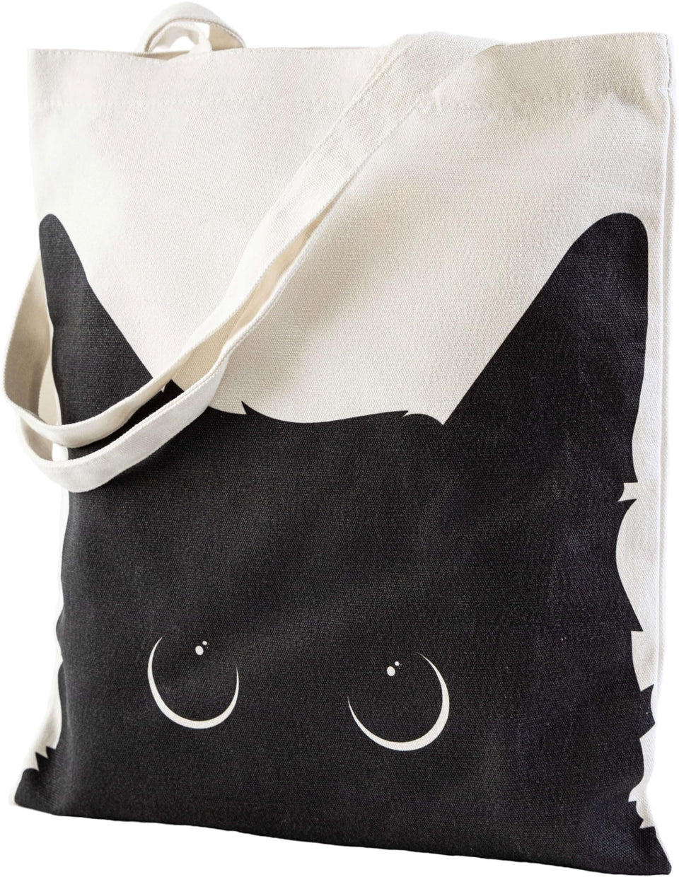 Yivona canvas tote cat design close-up for cat lovers.