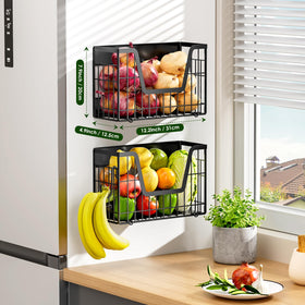 YIWANFW side fridge storage basket keeping items neatly organized