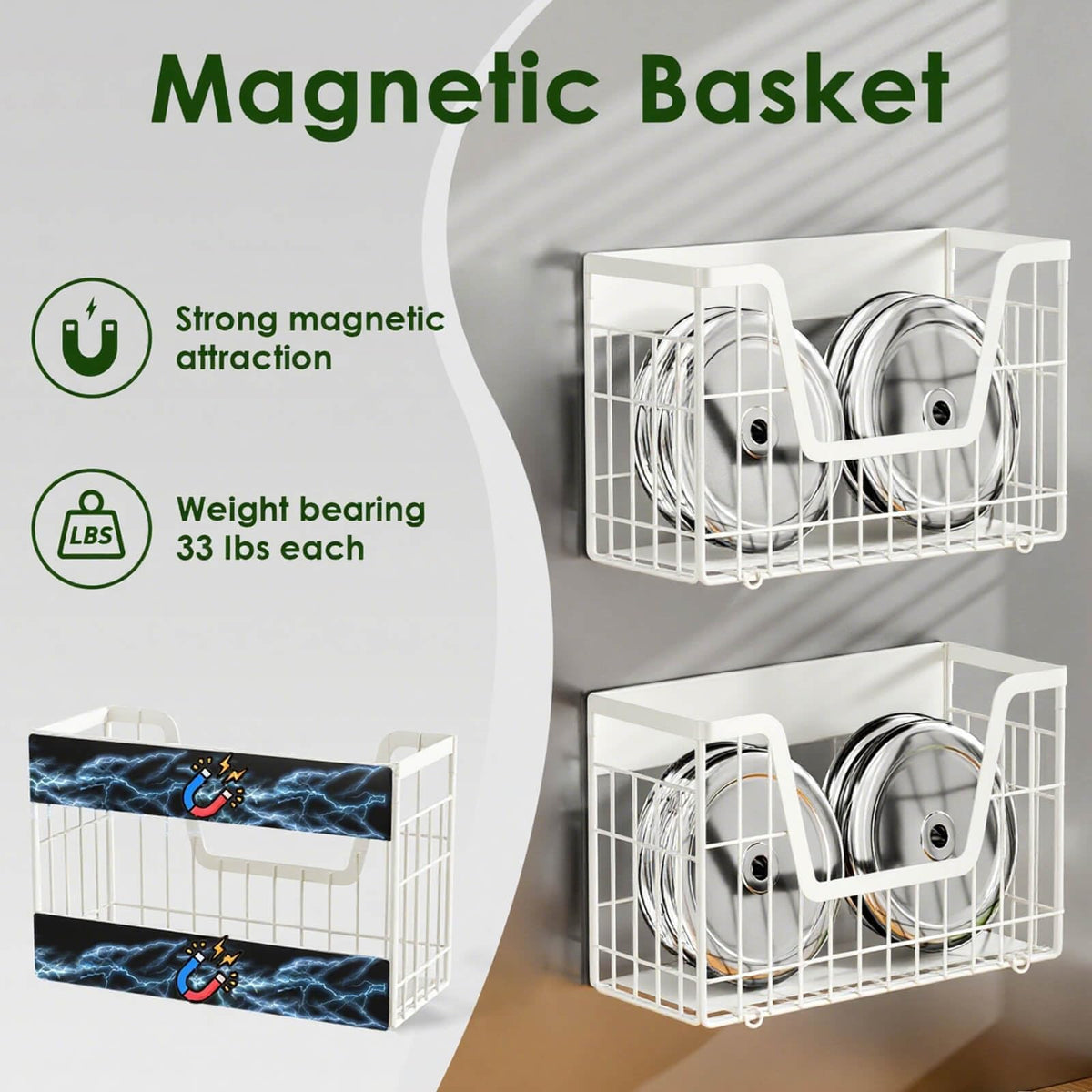 YIWANFW no-drill setup fridge organizer installs instantly on metal surfaces.