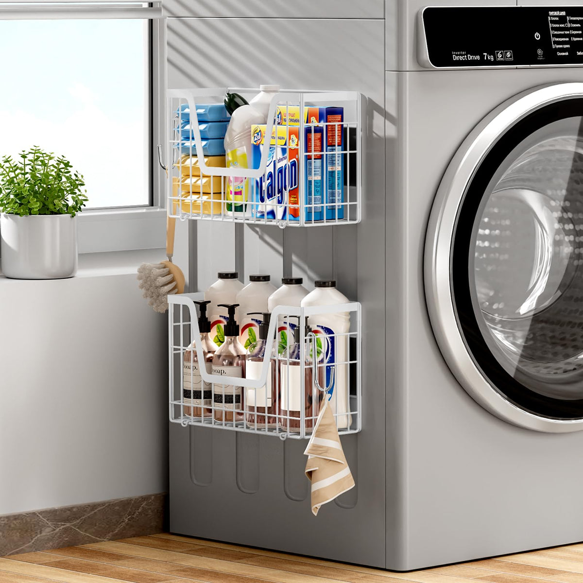 YIWANFW space-saving kitchen solution creates extra storage without cabinets.