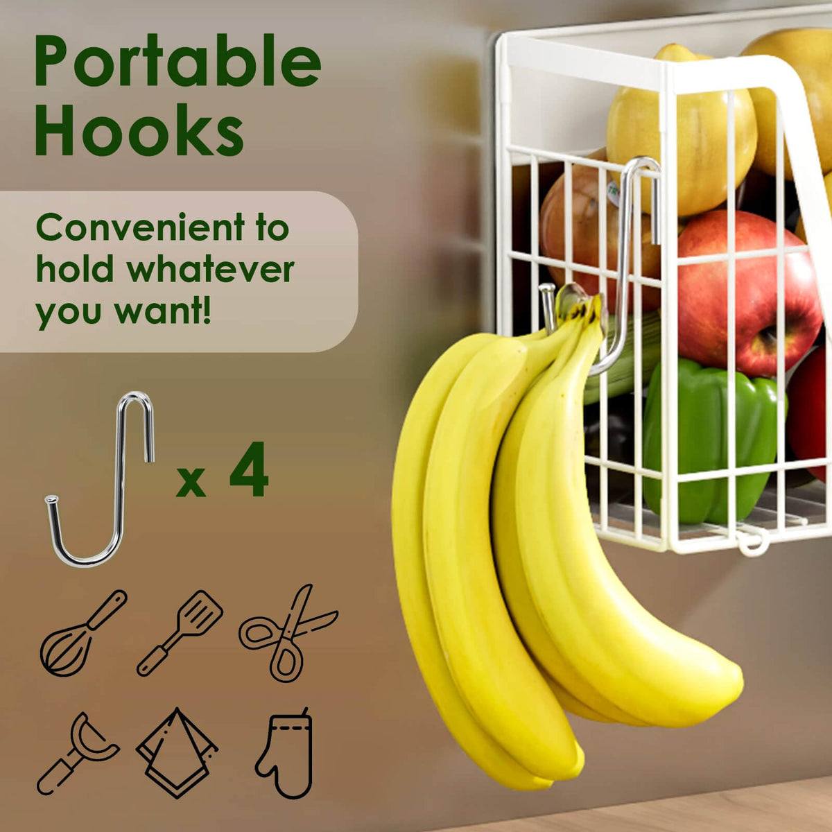 YIWANFW upgraded thick wire rack supports heavier items with durable grip.