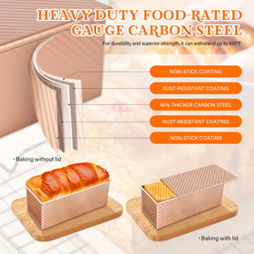 YIWSKJ pullman bread pan 1lb with lid ideal for sandwich bread