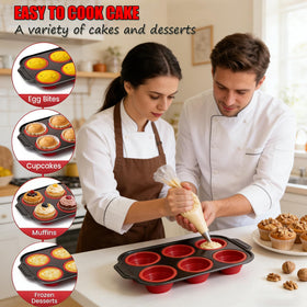 YiYeraio silicone muffin pan is dishwasher safe for quick cleanup.