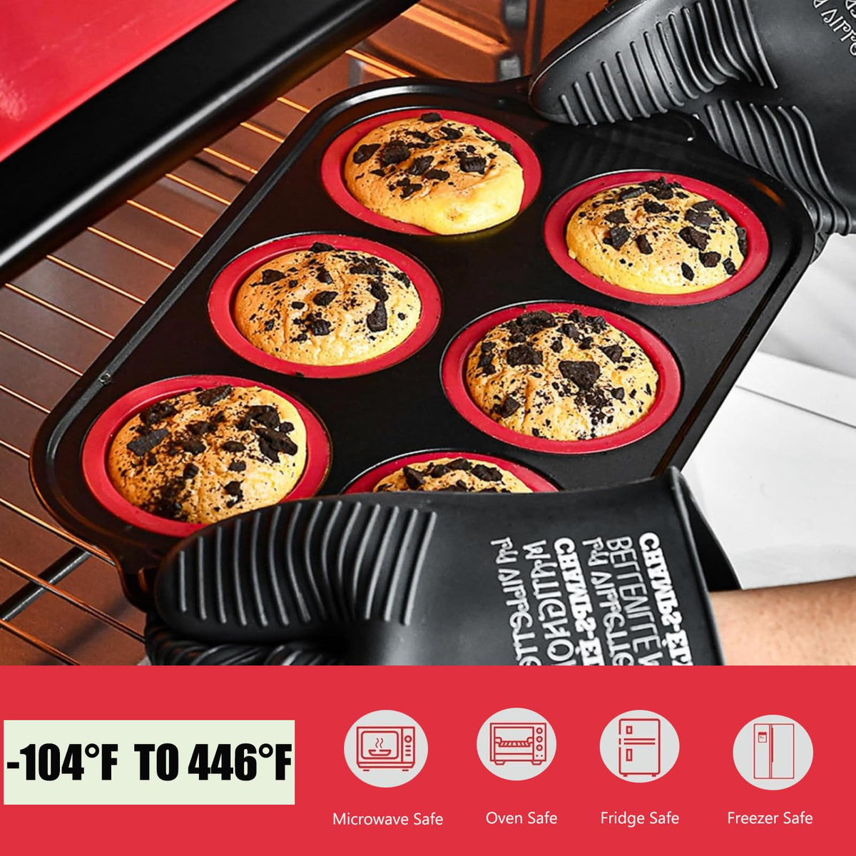 YiYeraio silicone muffin pan with muffins ready for serving or gifting.