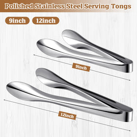 Yiyiring 12-inch tong in polished stainless for deep reach grilling
